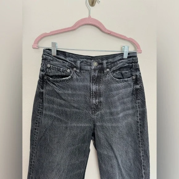 American eagle baggy straight leg jeans black distressed - Picture 6 of 10